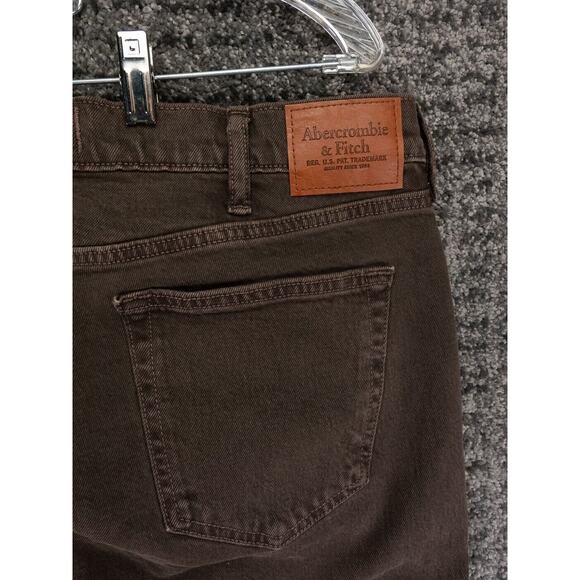 Abercrombie & Fitch Jeans Mens 36x34 Brown Vintage Stretch Straight Preppy NWT - Picture 16 of 16